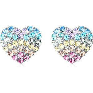 Dixbix Women Star Heart Teardrop Earrings Round Circle Triangle Stud